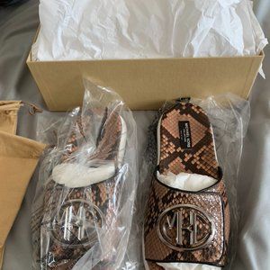 Michael Kors Jennifer Python Leather Slide Sandal